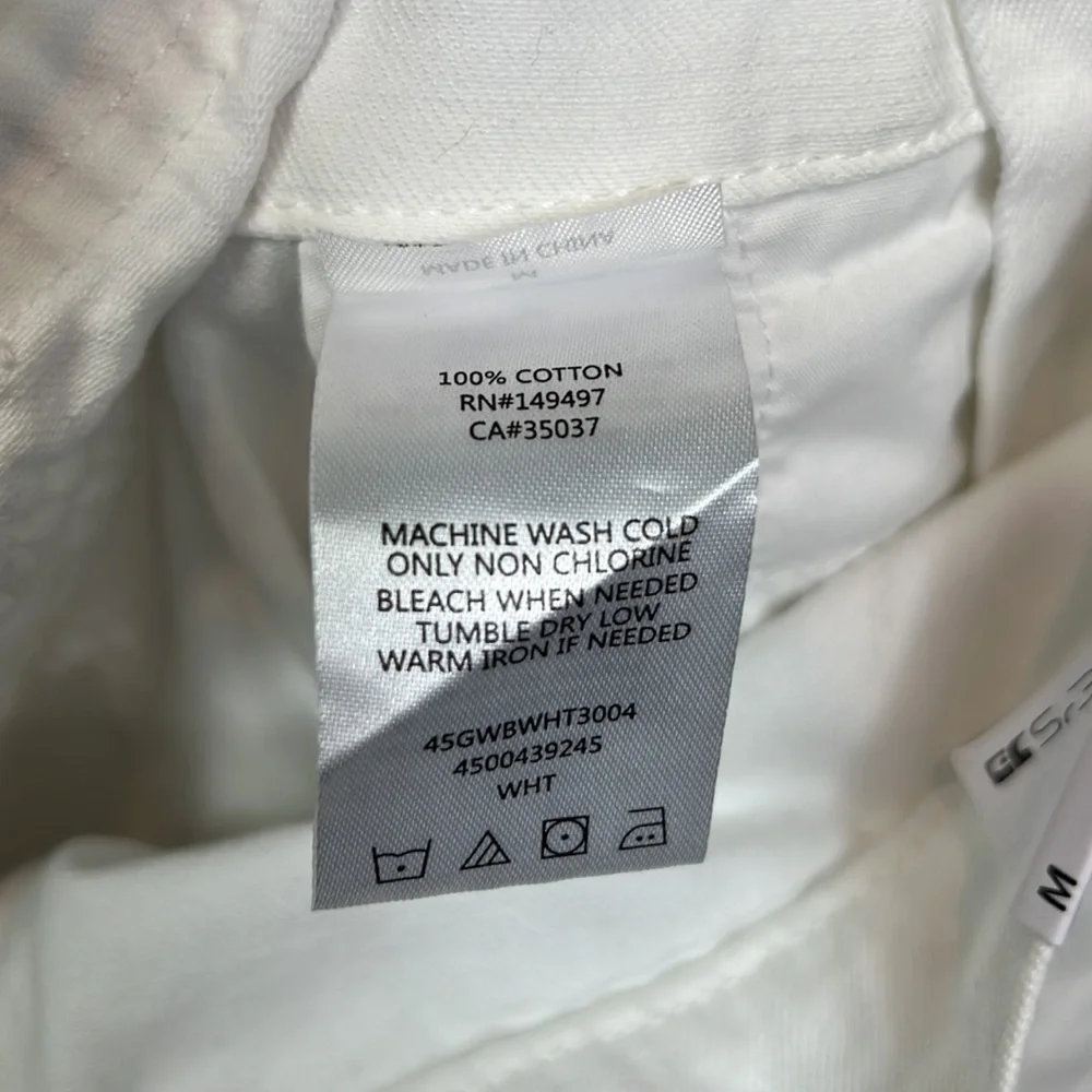 NWT Joe’s Jeans Overalls White Medium Raw Hem Straight Leg 100% Cotton Denim - Picture 11 of 13